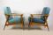 Mid-Century Scandinavian Blue & Turquoise Armchairs, 1960s, Set of 2 11