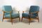 Fauteuils Bleus et Turquoise Mid-Century Scandinave, 1960s, Set de 2 1