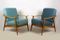 Mid-Century Scandinavian Blue & Turquoise Armchairs, 1960s, Set of 2 1