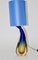 Blaue Italienische Mid-Century Tischlampe aus Glas von Flavio Poli für Seguso, 1950er 2