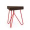 Três Stool in Dark Cork with Red Legs by Mendes Macedo for Galula 3