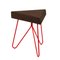Três Stool in Dark Cork with Red Legs by Mendes Macedo for Galula, Image 1