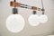 Lampe Suspendue en Palissandre & Chrome avec Trois Lumières and Globes de Verre, 1960s 4