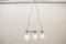 Lámpara colgante de palisandro y metal cromado con tres luces y globos de vidrio, años 60, Imagen 3