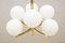 Lampe Golden Orbit avec Huit Bras et Boules en Verre Opale, 1960s 3