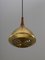 Swedish Rosewood & Perforated Brass Pendant from Falkenberg, 1960s 4