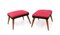 Mid-Century Italian Wood and Fabric Footstools, 1950s, Set of 2 1