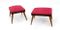 Mid-Century Italian Wood and Fabric Footstools, 1950s, Set of 2 3