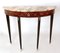 Mid-Century Italian Rosewood Console Table with a Demilune Marble Top, 1950s 1