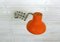 Lámpara de acordeón alemana vintage naranja, años 60, Imagen 6