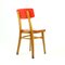 Red Plastic & Beech Chair, 1960s 5