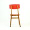 Red Plastic & Beech Chair, 1960s 4