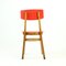 Red Plastic & Beech Chair, 1960s, Image 4