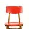 Red Plastic & Beech Chair, 1960s 6
