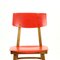 Red Plastic & Beech Chair, 1960s, Image 6