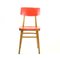 Red Plastic & Beech Chair, 1960s 1