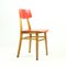 Red Plastic & Beech Chair, 1960s 3