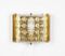 Brass & Pressed Glass Square Wall Lights by Carl Fagerlud for Orrefors, 1960s, Set of 2 1