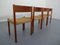 Teak & Papercord Dining Chairs by Poul M. Volther for Frem Røjle, 1960s, Set of 4 4