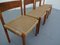 Teak & Papercord Dining Chairs by Poul M. Volther for Frem Røjle, 1960s, Set of 4 7