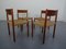 Teak & Papercord Dining Chairs by Poul M. Volther for Frem Røjle, 1960s, Set of 4 8