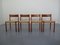 Teak & Papercord Dining Chairs by Poul M. Volther for Frem Røjle, 1960s, Set of 4 1