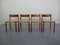 Teak & Papercord Dining Chairs by Poul M. Volther for Frem Røjle, 1960s, Set of 4 1