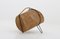 Mid-Century Scandinavian Cane and Metal Firewood Basket, 1950s 3