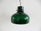 Lámpara colgante vintage de vidrio verde, Imagen 1