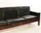 Danish Rosewood and Black Leather Sofa, 1960s 2