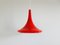 Lámpara colgante vintage de vidrio rojo, años 70, Imagen 3