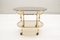 Hollywood Regency Brass & Smoked Glass Serving Trolley, 1960s 2