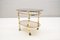 Hollywood Regency Brass & Smoked Glass Serving Trolley, 1960s 5