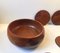 Mid-Century Teak Salad Bowl & Sushi Plates Set, 1960s, Set of 6 5