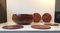 Mid-Century Teak Salad Bowl & Sushi Plates Set, 1960s, Set of 6 2