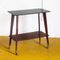 Mid-Century French Wood Side Table with Wheels, 1960s, Image 1