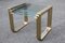 Italian Stackable Coffee Tables in Satin Brass and Glass, 1970s, Set of 3 1