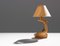 Lampe de Bureau Vintage en Imitation Bois et Céramique de Grandjean Jourdan 1