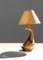 Vintage Faux Wood and Ceramic Table Light from Grandjean Jourdan 5