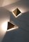 Apliques de pared italianos triangulares de latón y vidrio acrílico, años 80. Juego de 2, Imagen 5