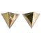 Italian Triangular Brass & Acrylic Glass Wall Sconces, 1980s, Set of 2 1