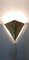 Apliques de pared italianos triangulares de latón y vidrio acrílico, años 80. Juego de 2, Imagen 7