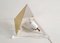 Italian Triangular Brass & Acrylic Glass Wall Sconces, 1980s, Set of 2 3