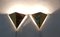 Applique da parete triangolari in ottone e vetro acrilico, Italia, anni '80, set di 2, Immagine 2