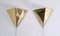Italian Triangular Brass & Acrylic Glass Wall Sconces, 1980s, Set of 2 6