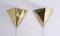 Italian Triangular Brass & Acrylic Glass Wall Sconces, 1980s, Set of 2, Image 6