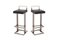 Tabourets de Bar en Chrome et Cuir Noir de Maison Jansen, 1980s, Set de 2 9