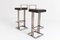 Chrome and Black Leather Bar Stools from Maison Jansen, 1980s, Set of 2 2