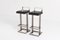 Chrome and Black Leather Bar Stools from Maison Jansen, 1980s, Set of 2 1