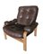 Vintage Swedish Leather Lounge Chair, Image 1